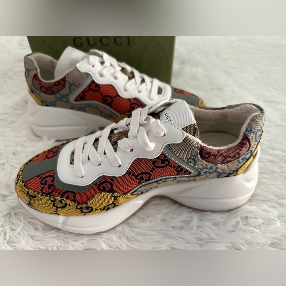 New Authentic Gucci 663681 Women's‎ Rhyton Sneakers Size 35.5 35 1/2 - Picture 6 of 9